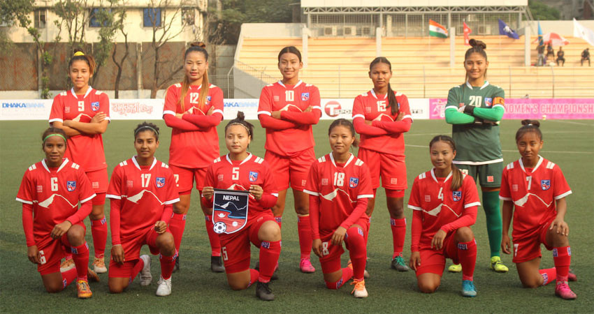 साफ महिला च्याम्पियनसिपमा सहभागी हुन महिला फुटबल टोली भारत प्रस्थान