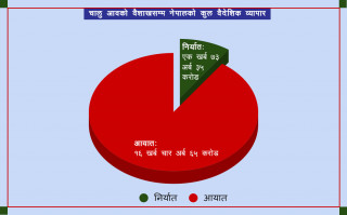 चालु आवकाे १० महिनामा १४ खर्ब ३१ अर्ब व्यापार घाटा