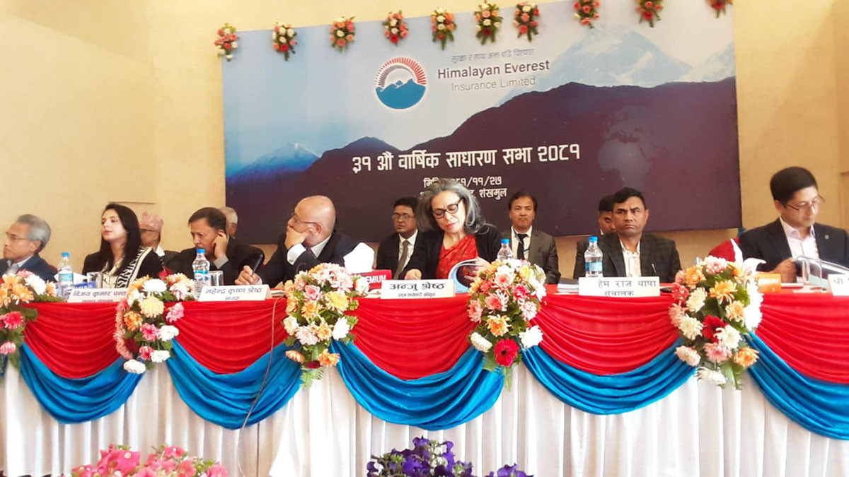 हिमालयन एभरेष्ट इन्स्योरेन्सको ३१औं बार्षिक साधारणसभा सम्पन्न, ८.७५ प्रतिशत लाभांश वितरण